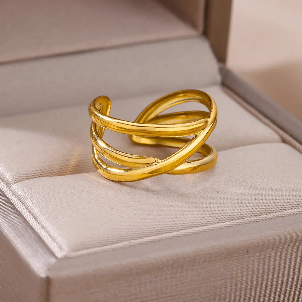 316L Stainless Steel Rings for Women Gold Color Never Fade Luxury Classic Rings Wedding Couple Rings Jewelry Free Shipping