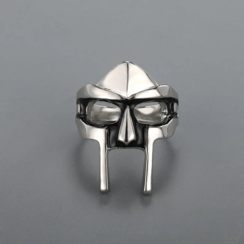 Classic Retro MF DOOM Mask Rings for Men Gladiator Jewelry Punk Style Egyptian Pharaoh Male Ring Hip Hop Party Goth Accessories