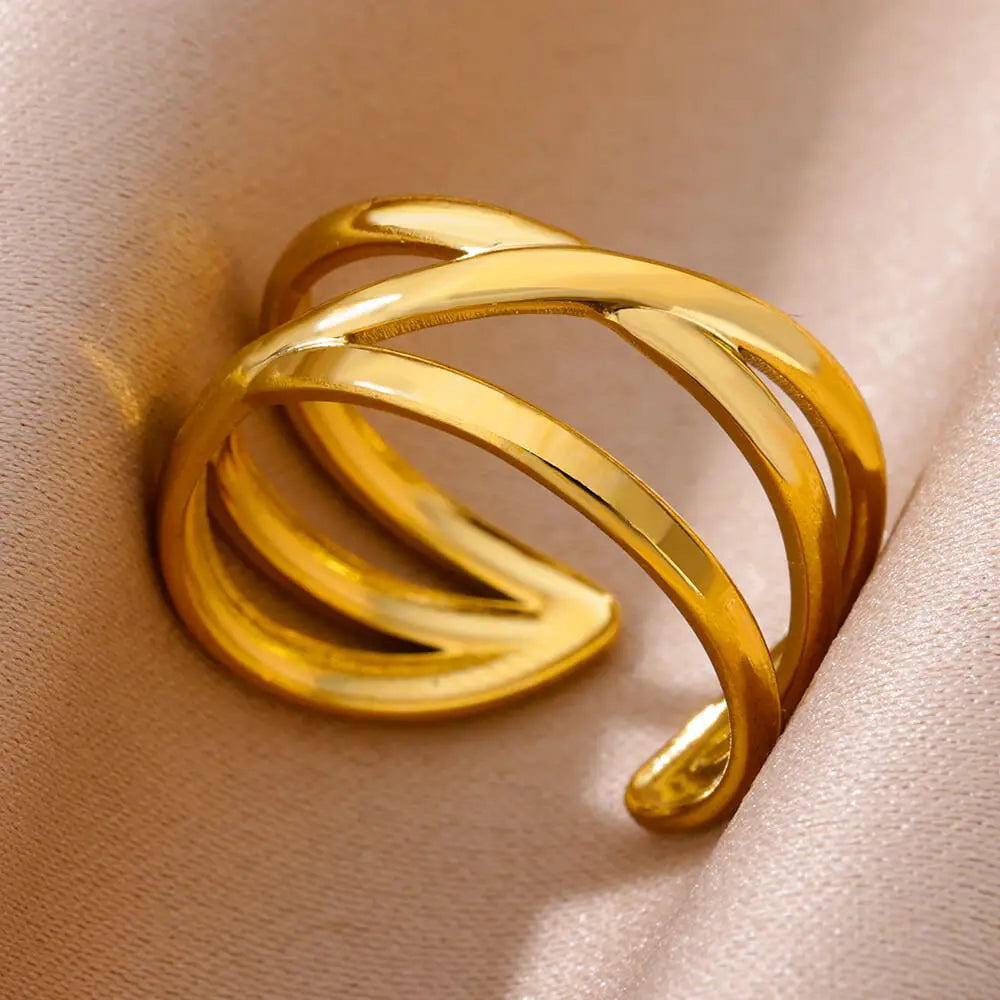 316L Stainless Steel Rings for Women Gold Color Never Fade Luxury Classic Rings Wedding Couple Rings Jewelry Free Shipping