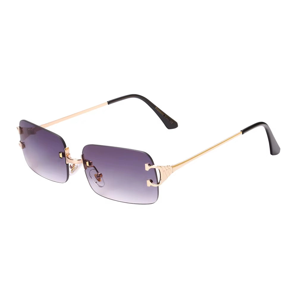 2025 Rimless Sunglasses UV400 Fashion Square Metal Glasses for Men Women Designer Man'S Brand Sun Shades for Outdoor