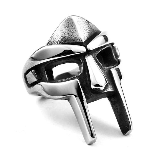 Classic Retro MF DOOM Mask Rings for Men Gladiator Jewelry Punk Style Egyptian Pharaoh Male Ring Hip Hop Party Goth Accessories