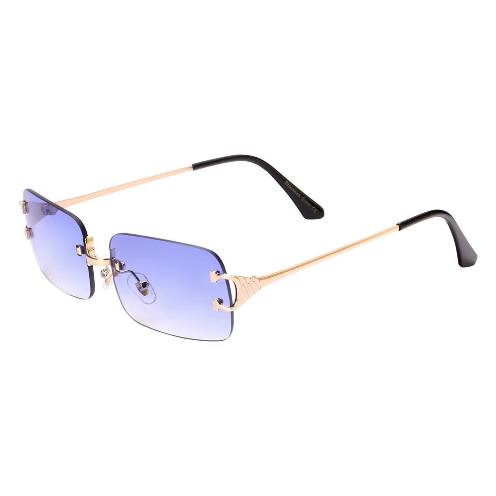 2025 Rimless Sunglasses UV400 Fashion Square Metal Glasses for Men Women Designer Man'S Brand Sun Shades for Outdoor